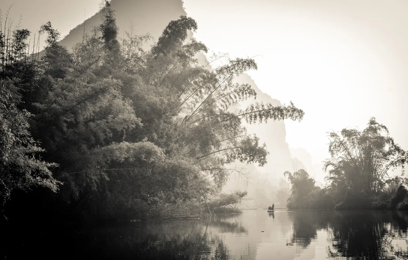 Photo wallpaper mountains, nature, river, China