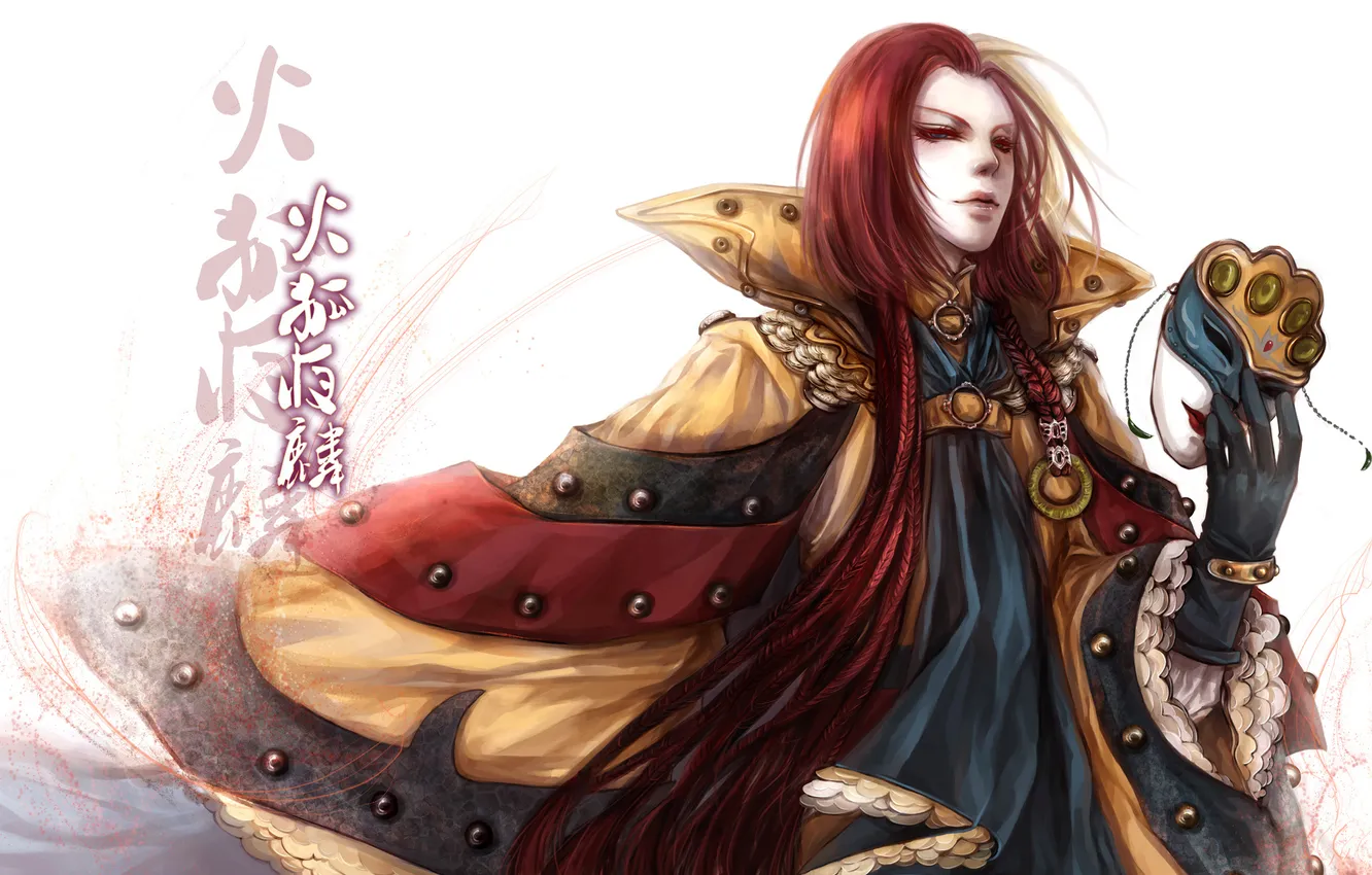 Photo wallpaper the inscription, mask, characters, gloves, guy, cloak, Sherytan