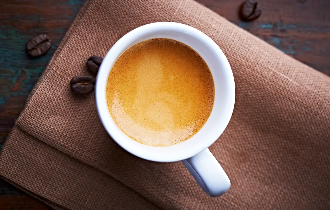 Photo wallpaper foam, coffee, grain, Cup, white, espresso