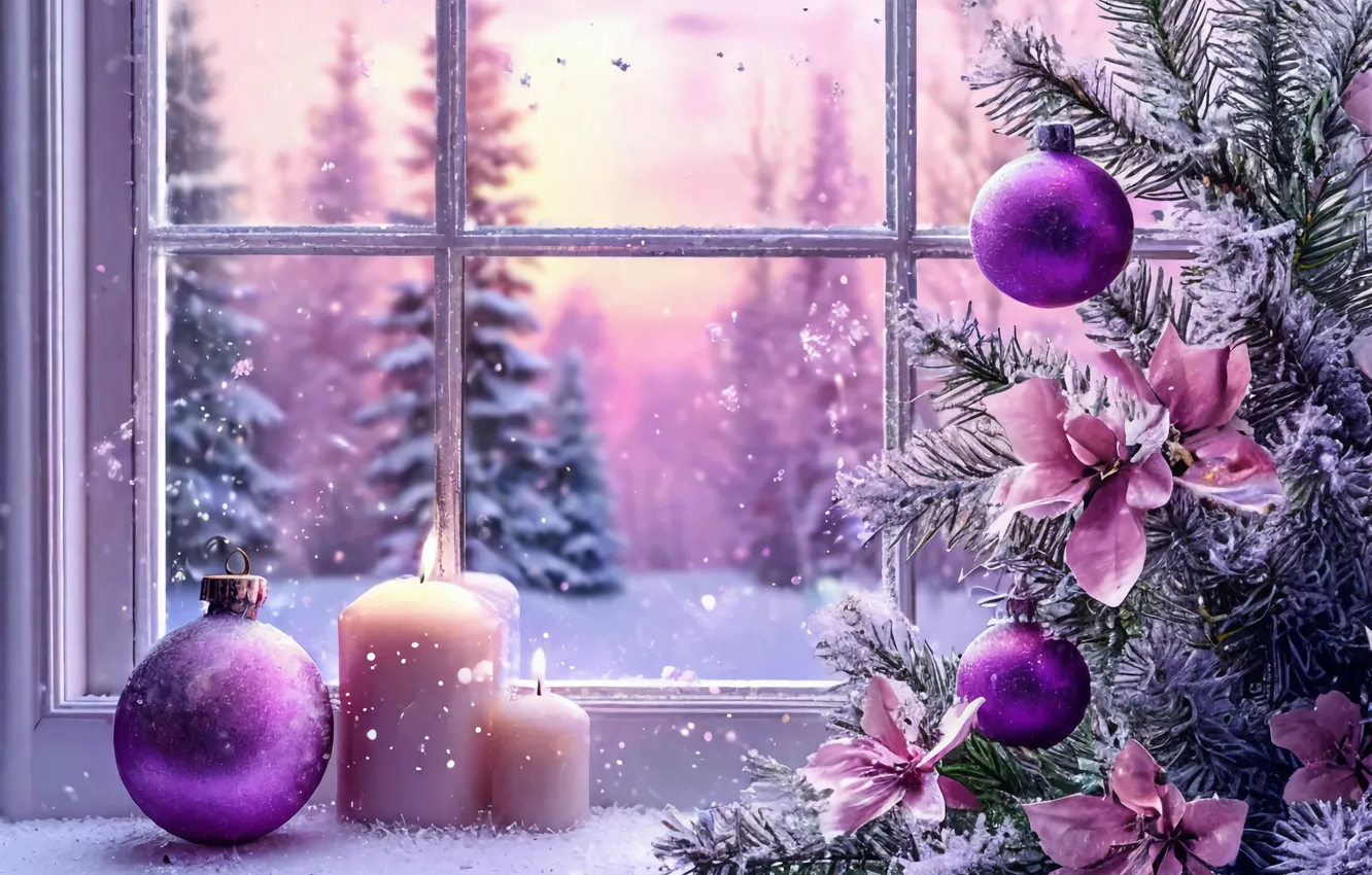 Photo wallpaper purple, new year, Christmas