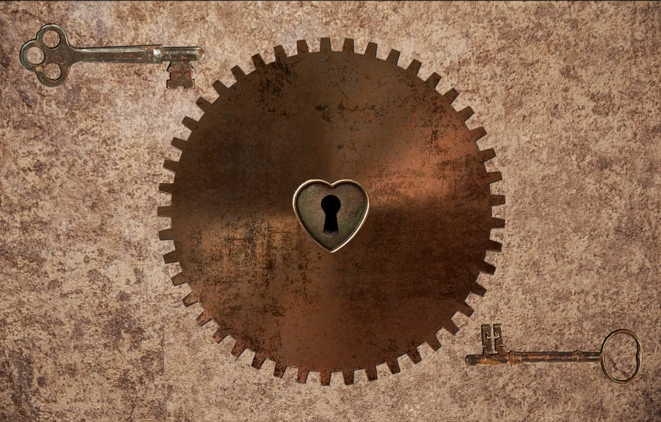 Photo wallpaper rust, gear, steampunk, keys, steampunk, by Pyrus-acerba