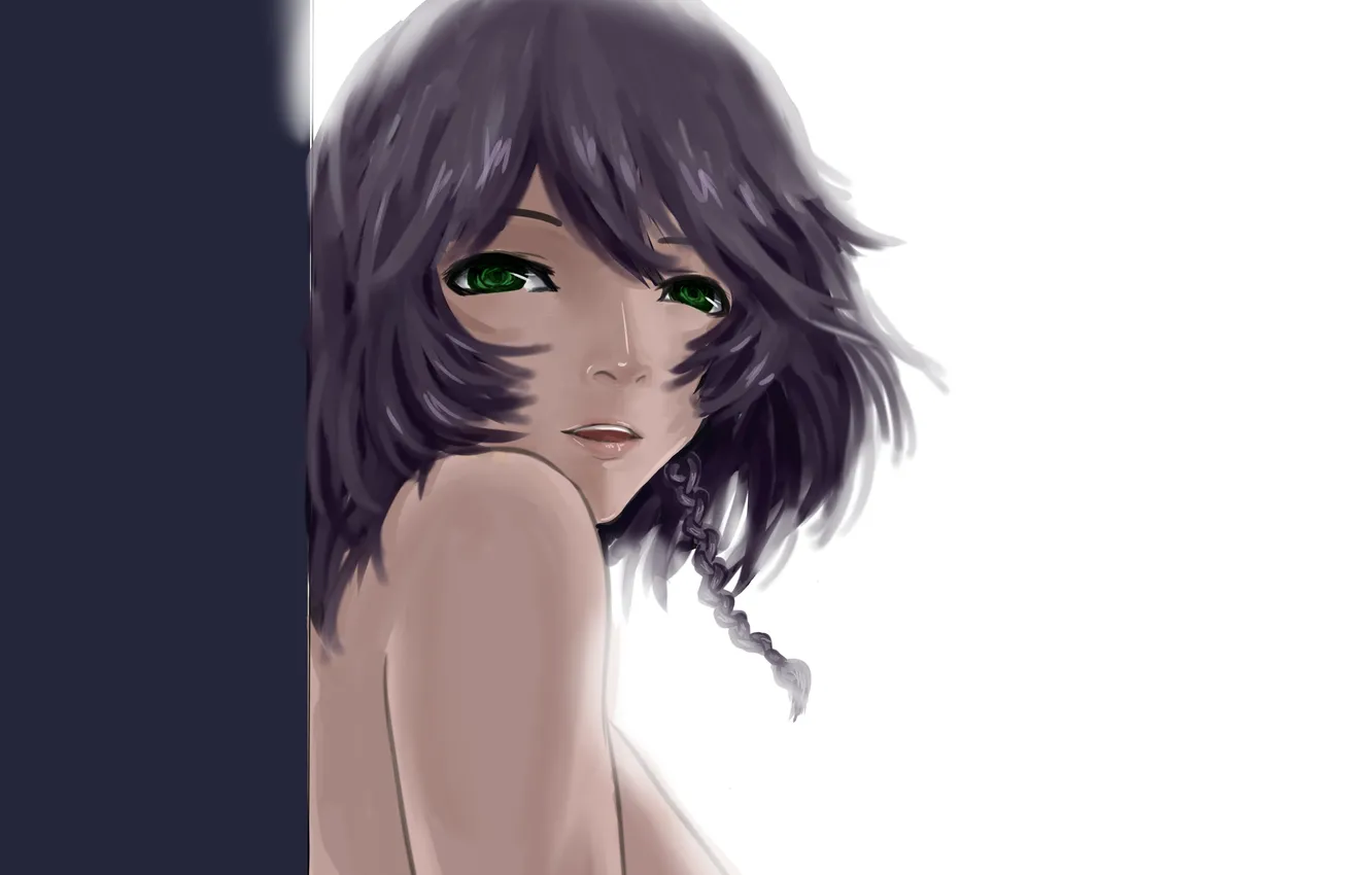 Photo wallpaper girl, wall, figure, art, braids, touhou, green eyes, Izayoi Sakuya