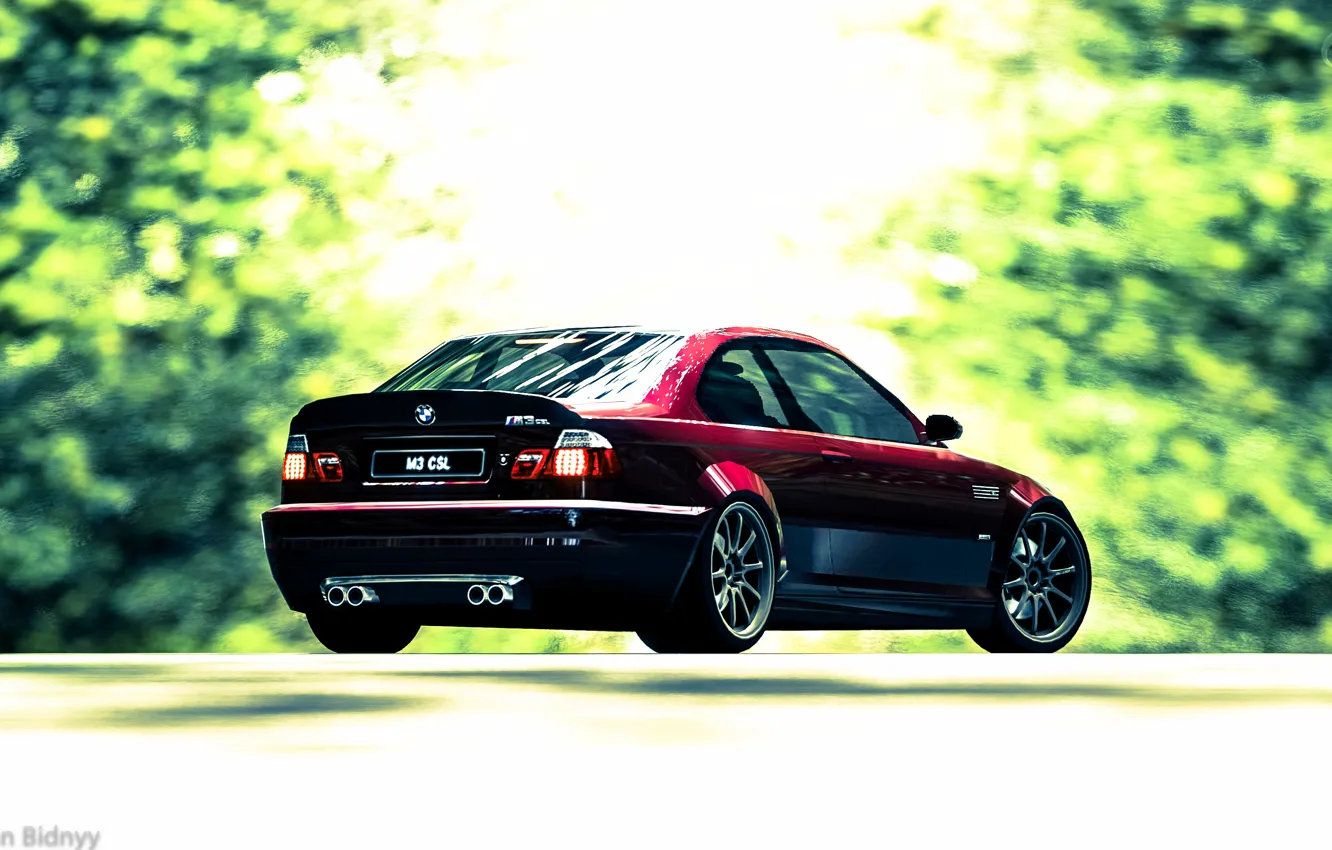 Photo wallpaper trees, tuning, bmw m3, e46, cherry