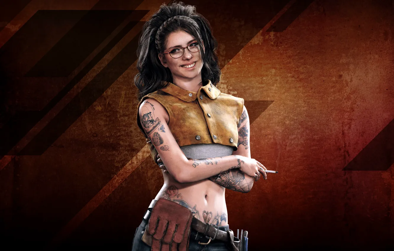 Photo wallpaper girl, background, tattoo, Devil May Cry