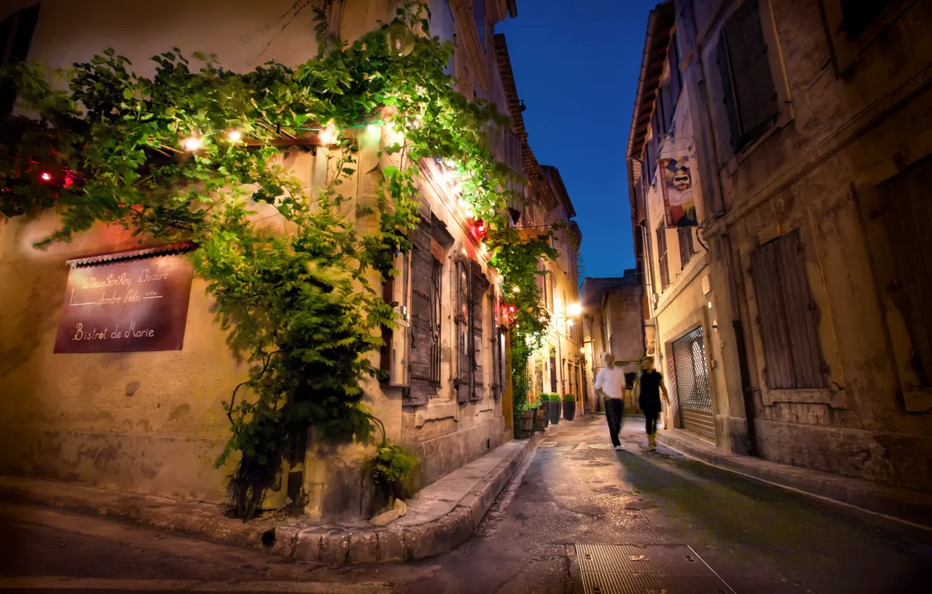 Photo wallpaper night, France, night, France, street, Saint Remy de Provence