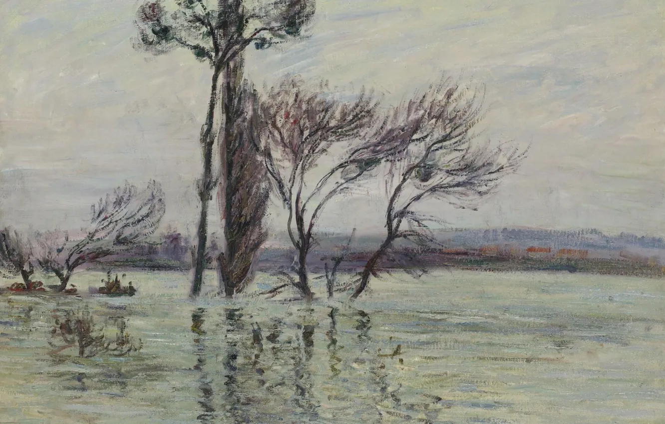 Photo wallpaper landscape, picture, Gustave Loiseau, Gustave Loiseau, Point Ile Submerged