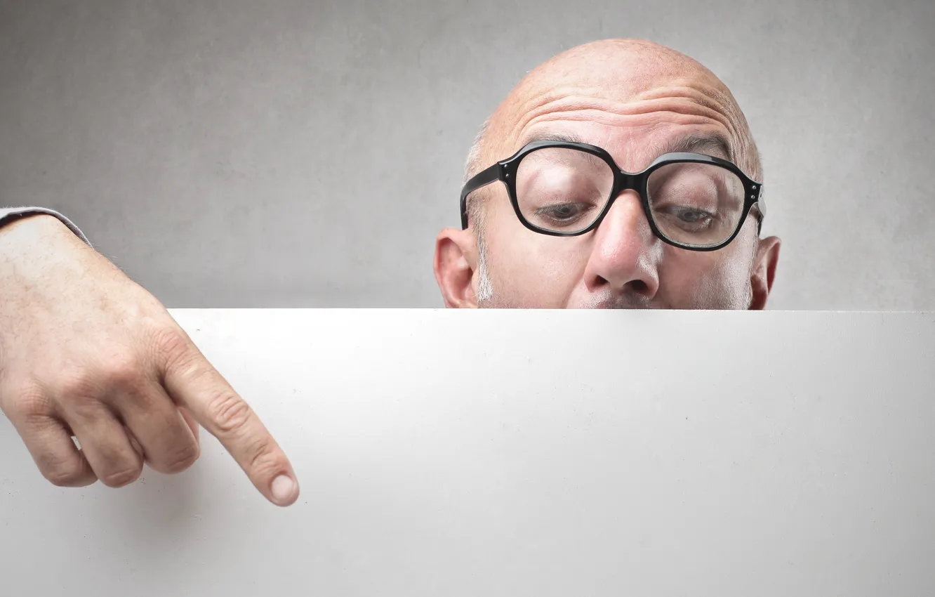 Photo wallpaper glasses, peeled, pointing finger