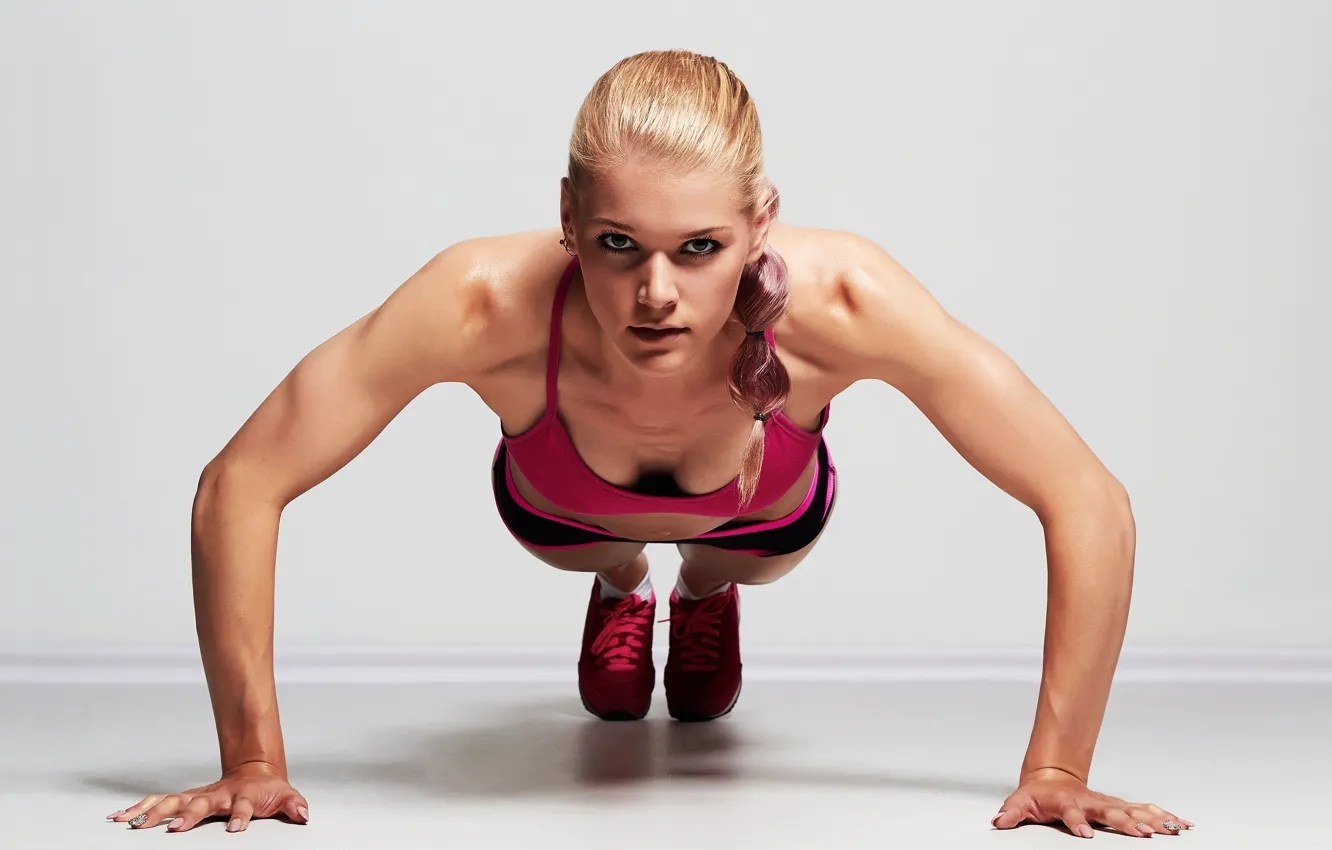 Photo wallpaper pose, workout, fitness, pushups