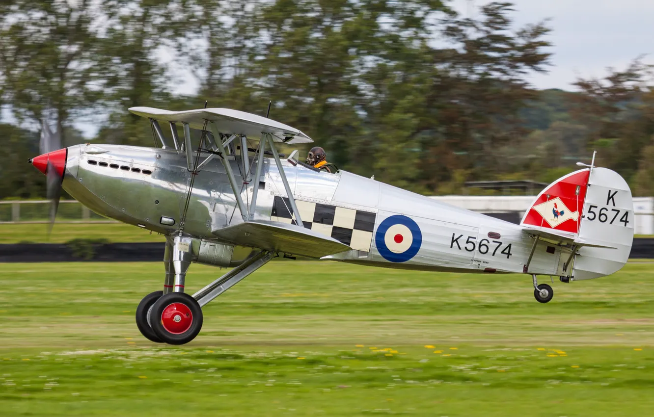 Photo wallpaper Fighter, Biplane, The rise, 1931, RAF, Hawker Fury