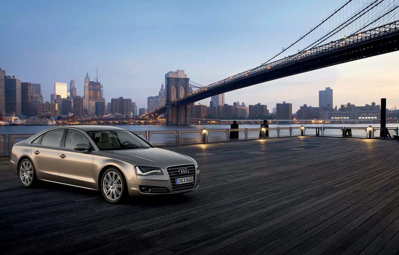 Photo wallpaper machine, bridge, Audi