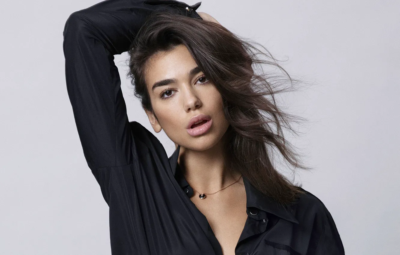 Photo wallpaper look, girl, hair, blouse, Dua Lipa