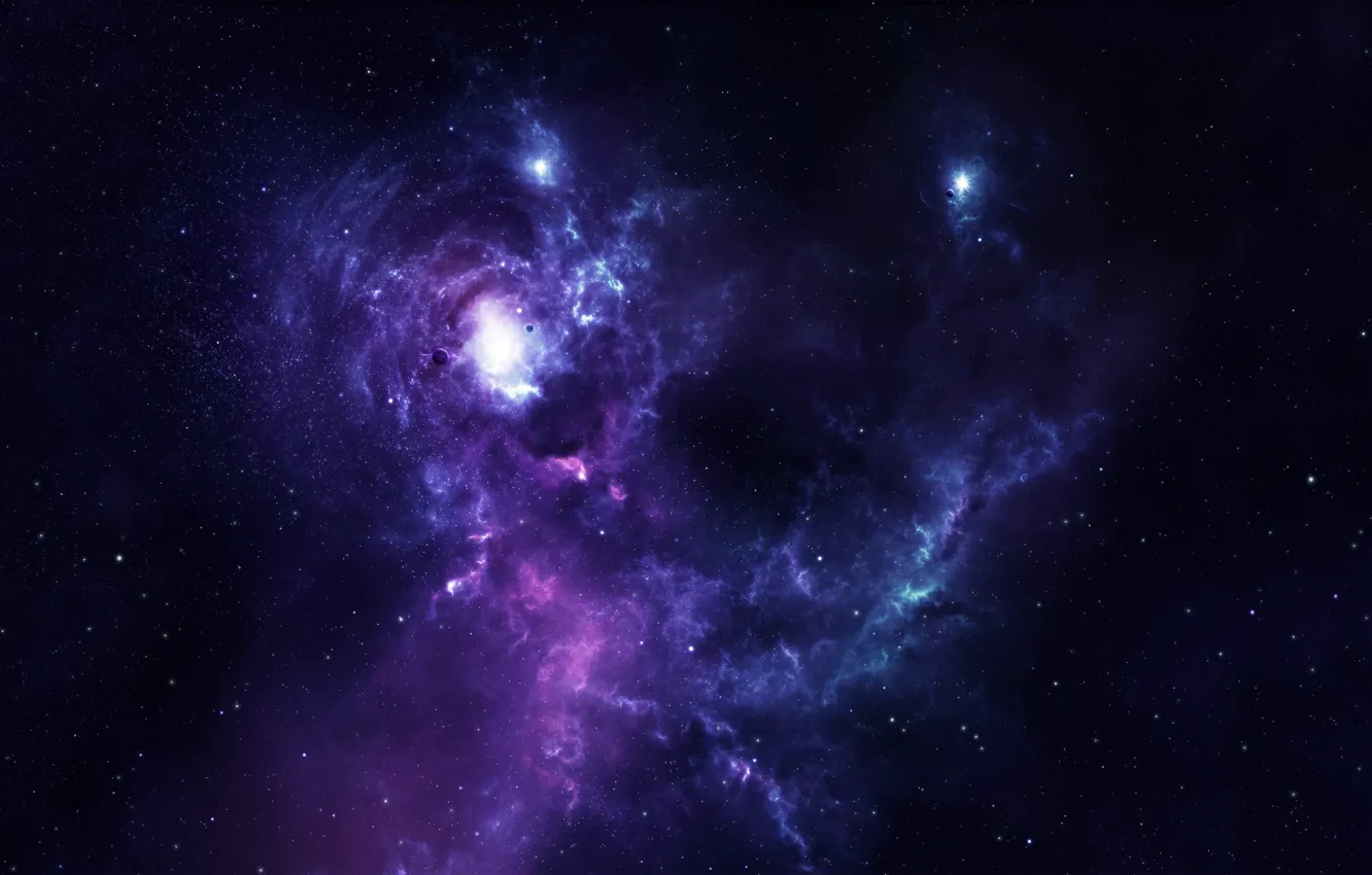 Photo wallpaper stars, light, nebula, planet, evera nebula
