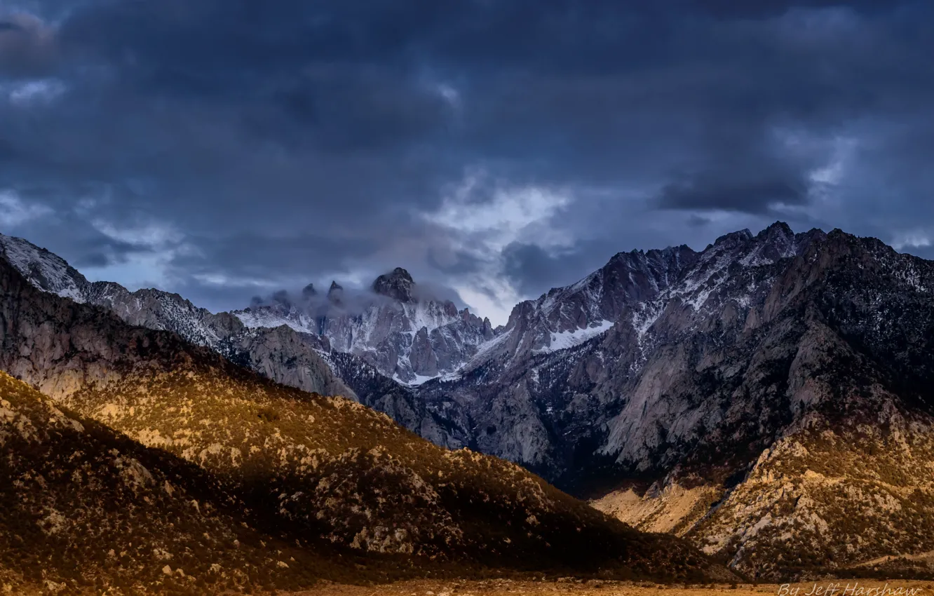 Photo wallpaper the sky, clouds, mountains, clouds, nature, rocks, the evening, CA