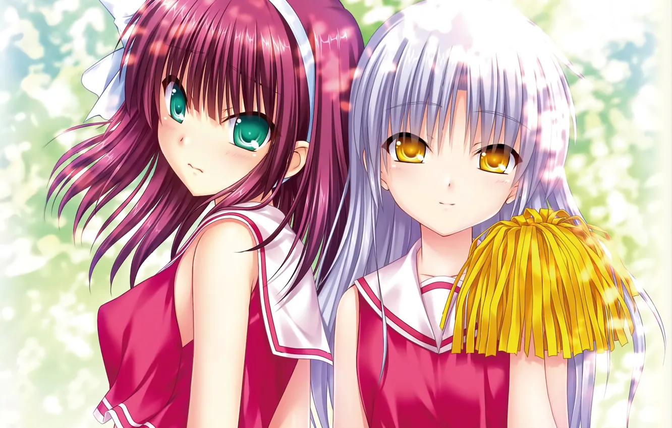 Photo wallpaper girl, pink hair, green eyes, long hair, anime, beautiful, short hair, pretty