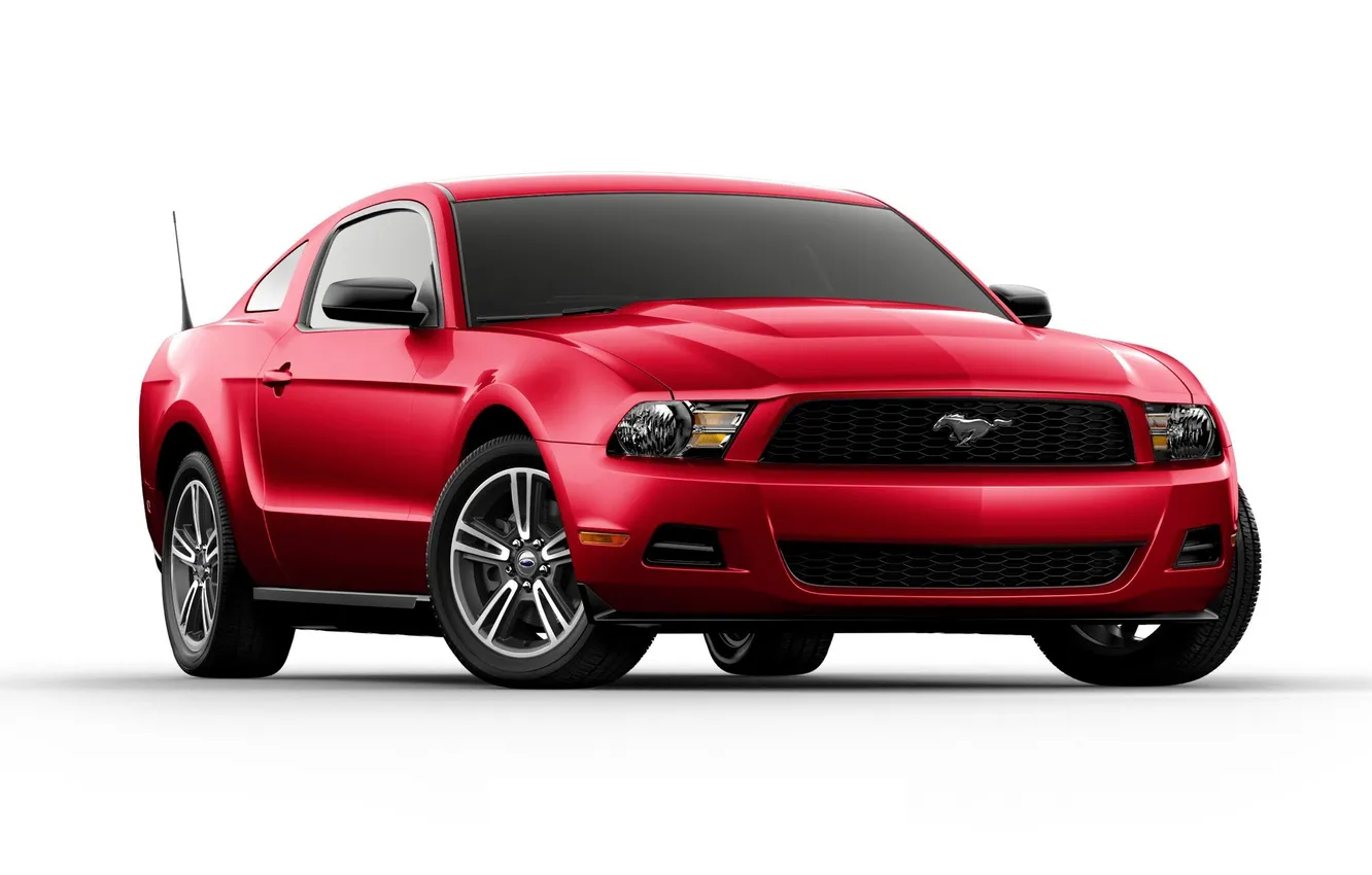 Photo wallpaper machine, auto, red, Mustang, Ford