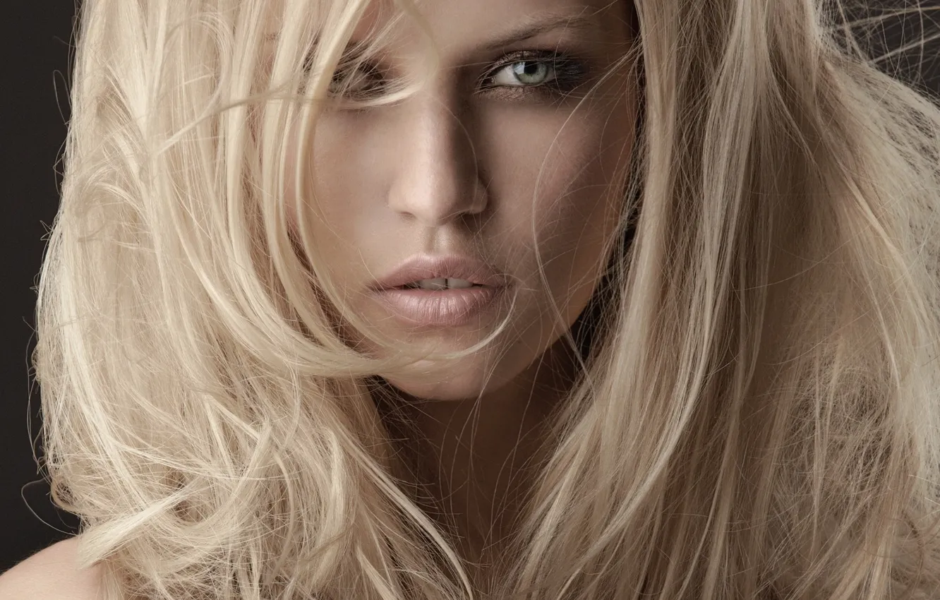 Photo wallpaper look, blonde, green eyes