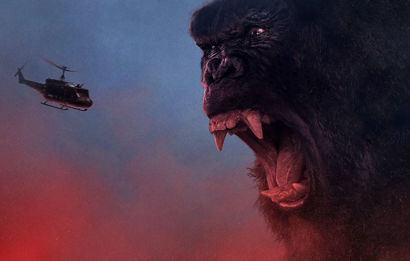 Photo wallpaper King Kong, cinema, movie, gorilla, fang, film, angry, strong