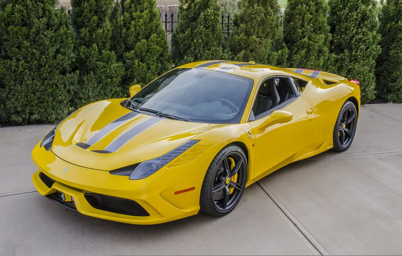 Photo wallpaper Ferrari, 458, Special, yellow