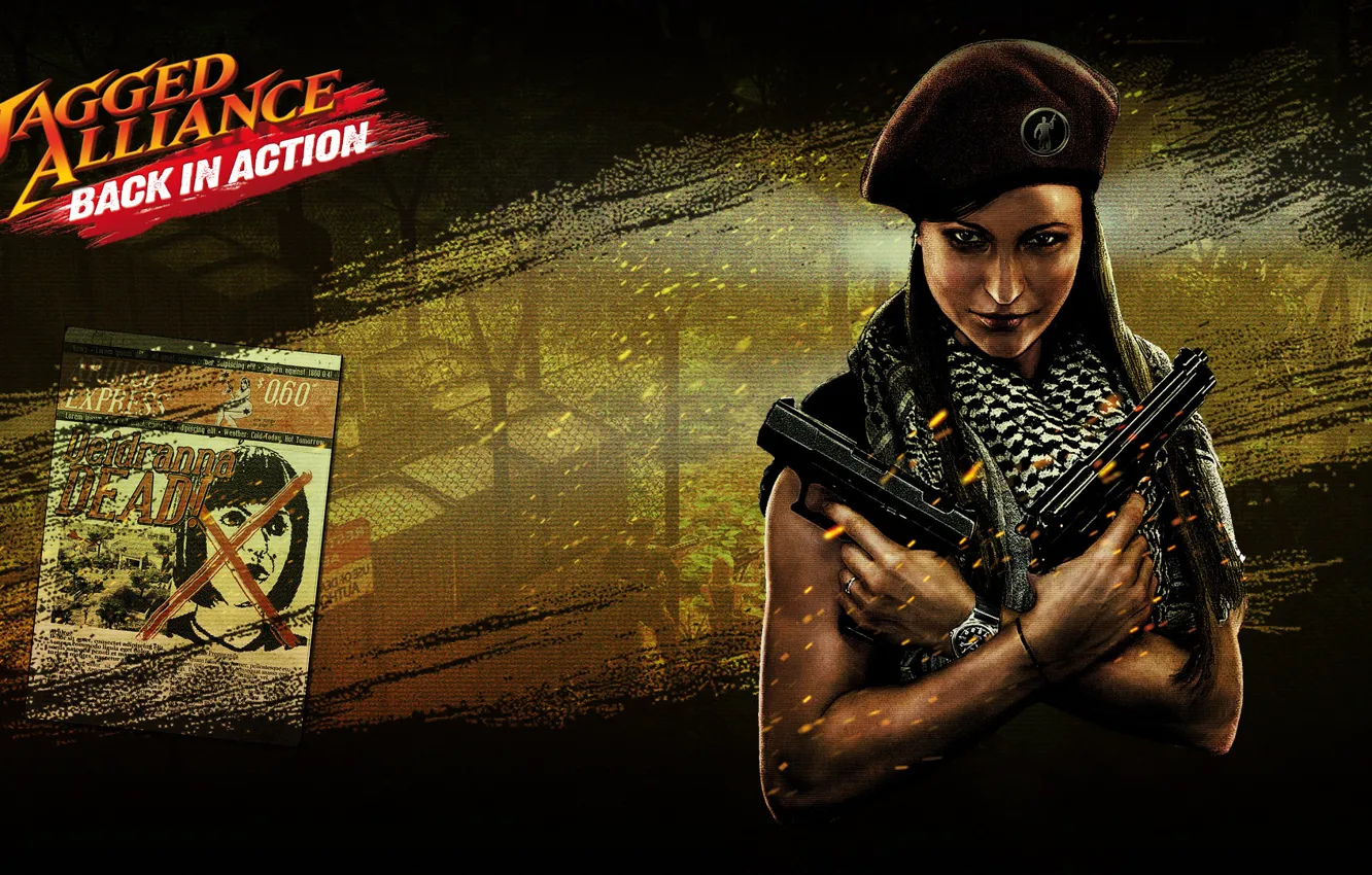 Photo wallpaper girl, Guns, jagged alliance