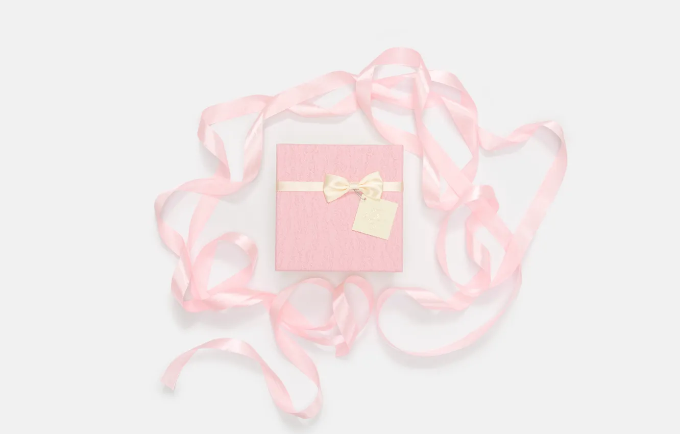 Photo wallpaper holiday, gift, Pink, tape, Holiday, Gift, Birthday