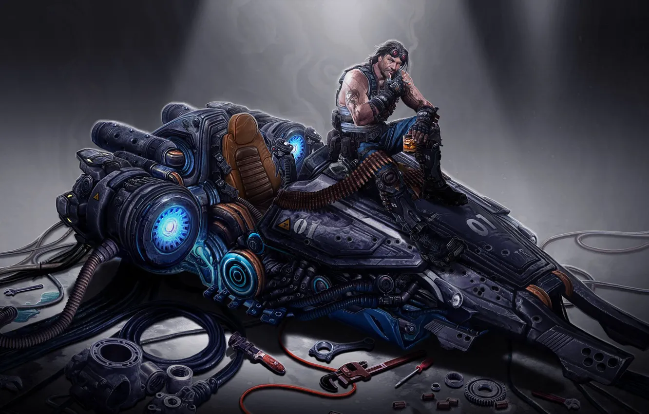 Photo wallpaper art, starcraft, StarCraft, strategy, Vulture, Raynor, Raynor, the vulture