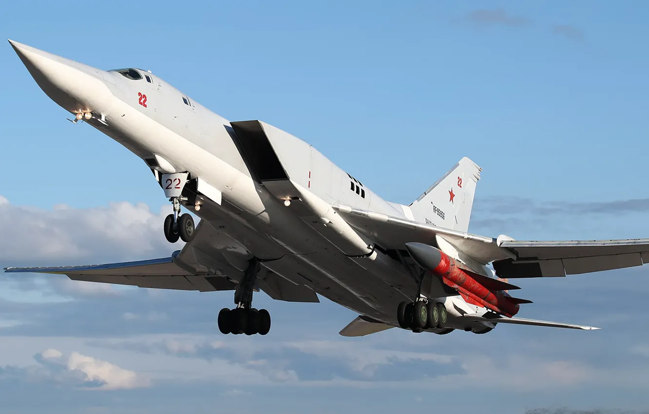 Photo wallpaper Tupolev, The Russian air force, Tu-22M3, with variable sweep wing, long-range supersonic missile bomber