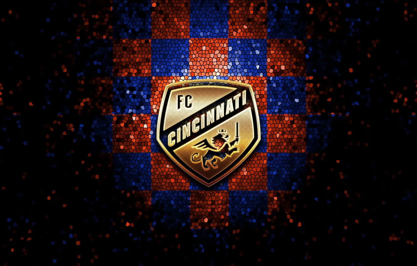 Photo wallpaper wallpaper, sport, logo, football, Cincinnati, glitter, checkered, MLS