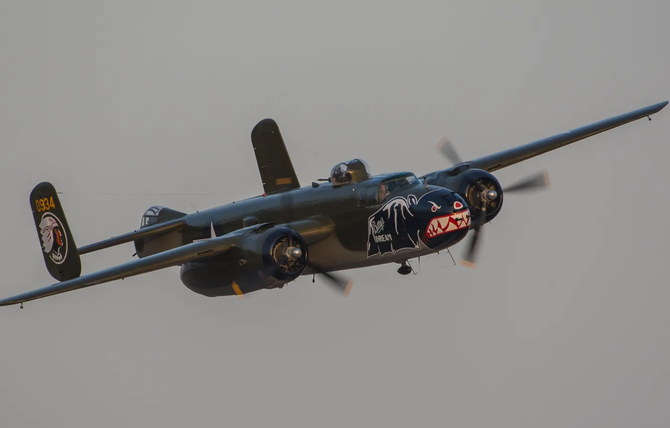 Photo wallpaper bomber, twin-engine, average, B-25