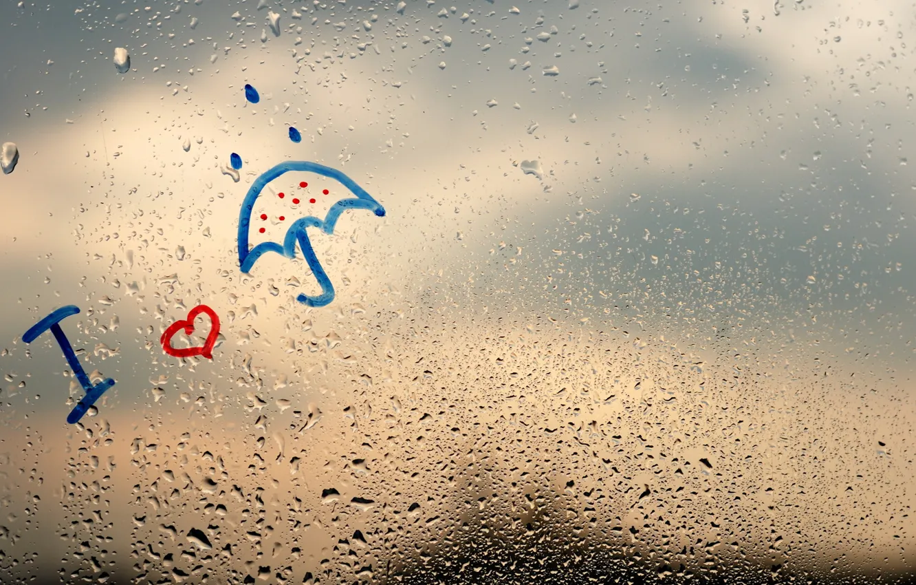 Photo wallpaper rain, window, Rainy day, raindrops