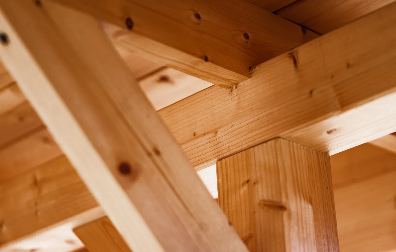 Photo wallpaper wood, roof, tongue and groove