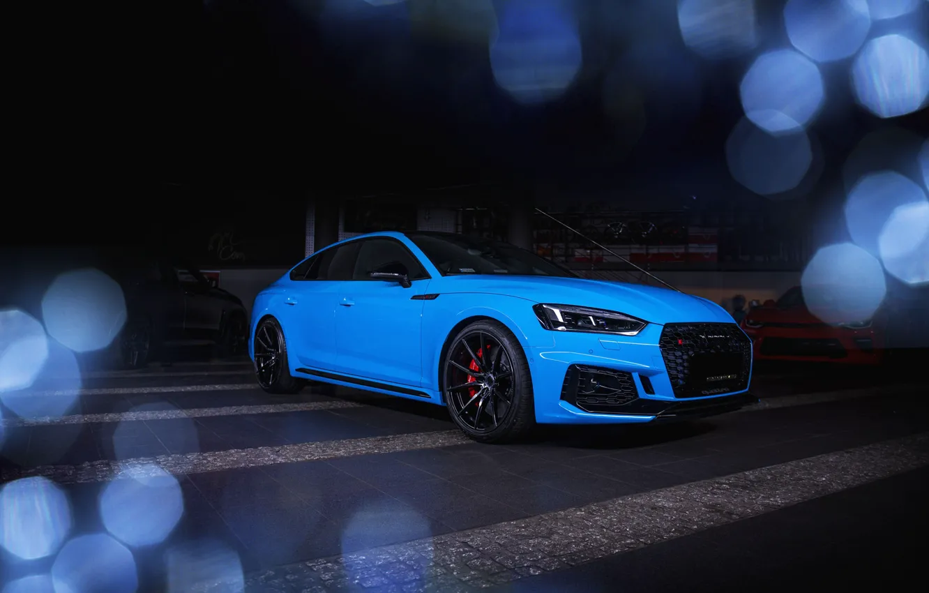 Photo wallpaper Audi, Blue, RS5, Black, VAG