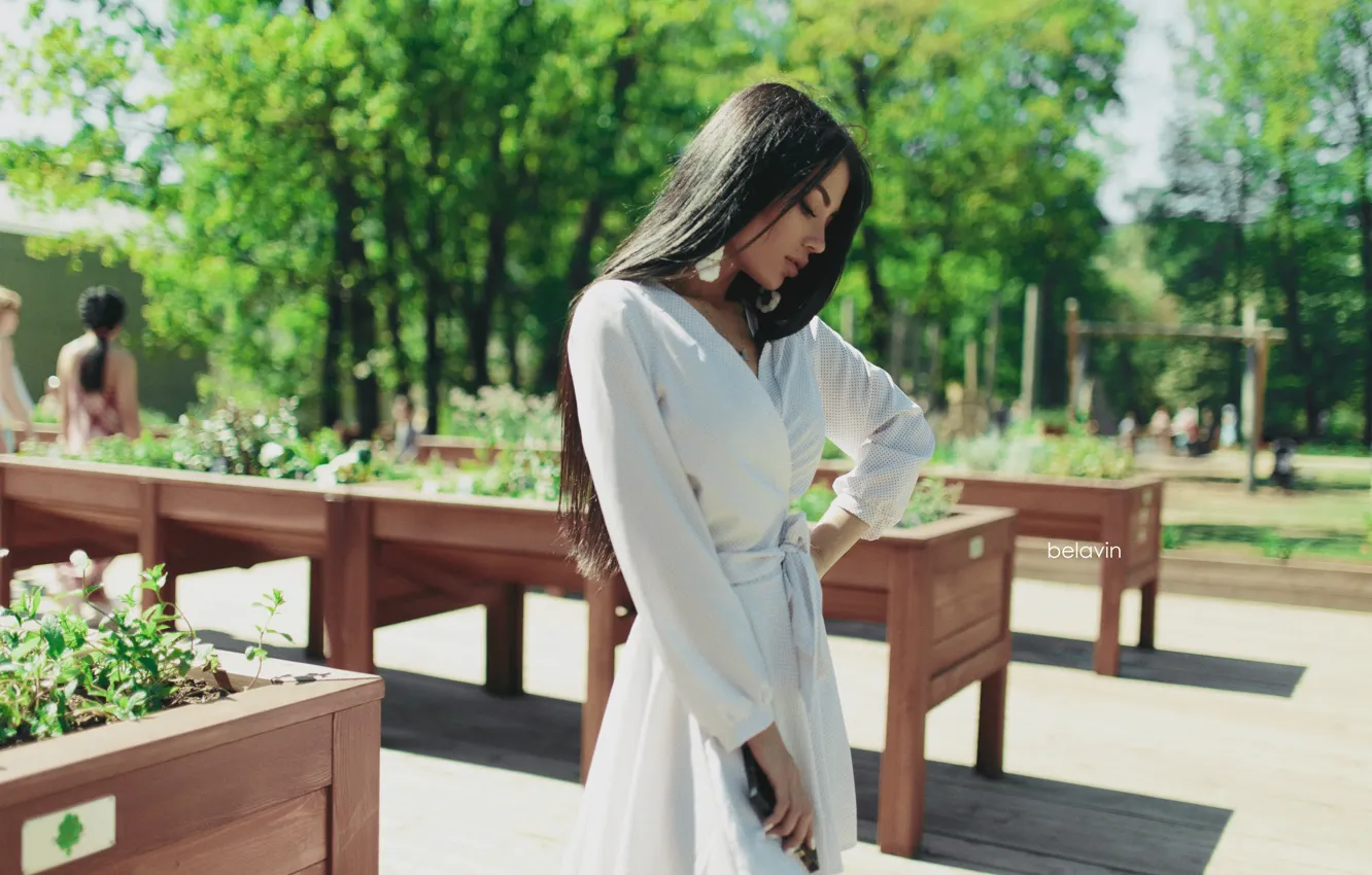 Photo wallpaper girl, dress, brunette, Belavin, Alexander Belavin