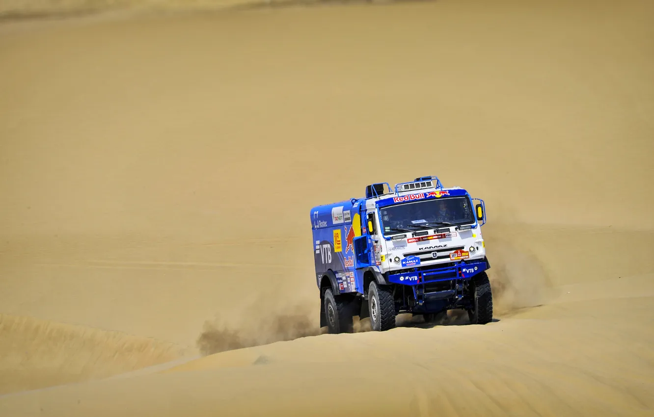Photo wallpaper Sand, Truck, Master, Russia, Kamaz, Rally, Dakar, KAMAZ-master