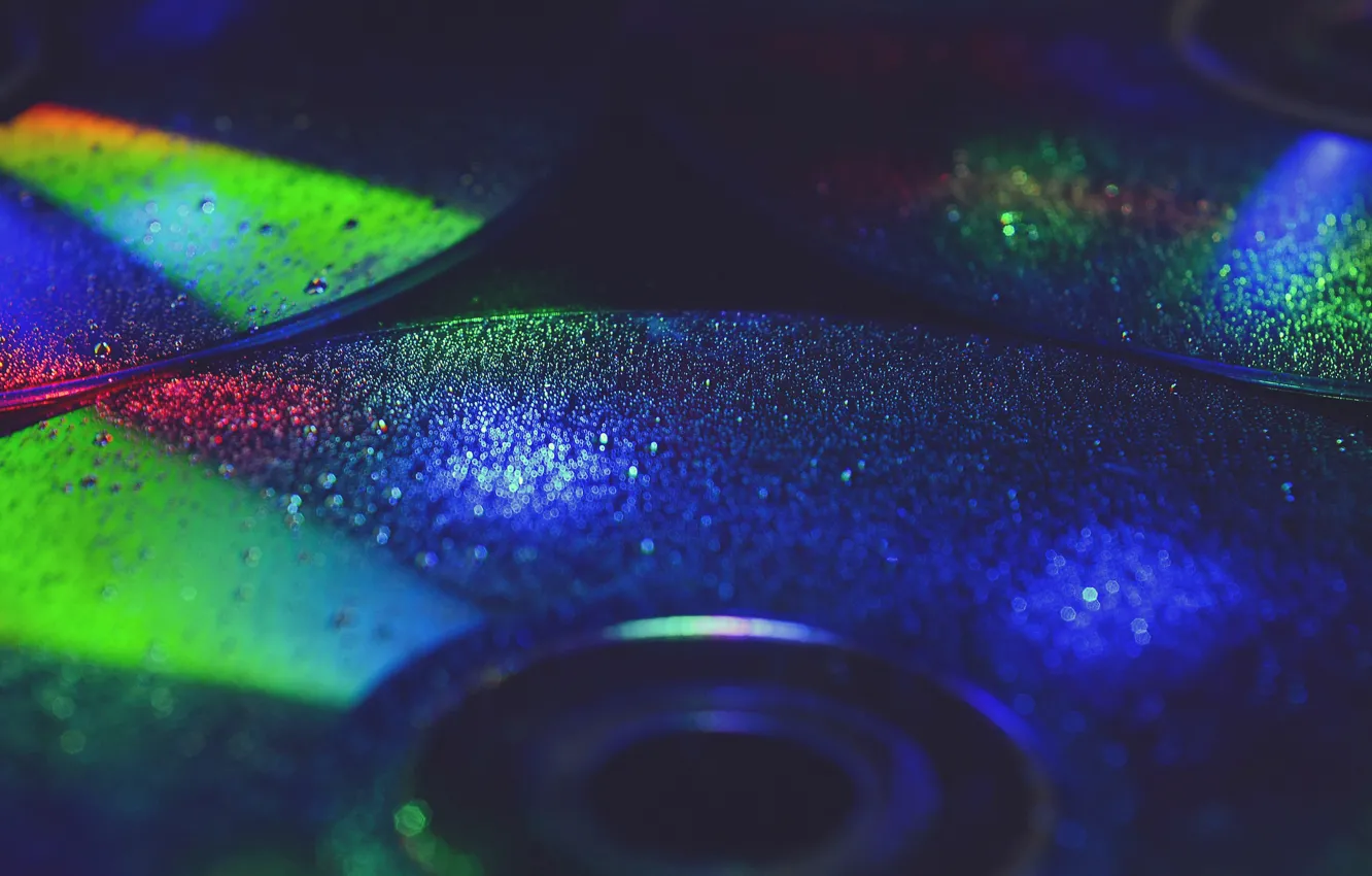 Photo wallpaper macro, color, CDs