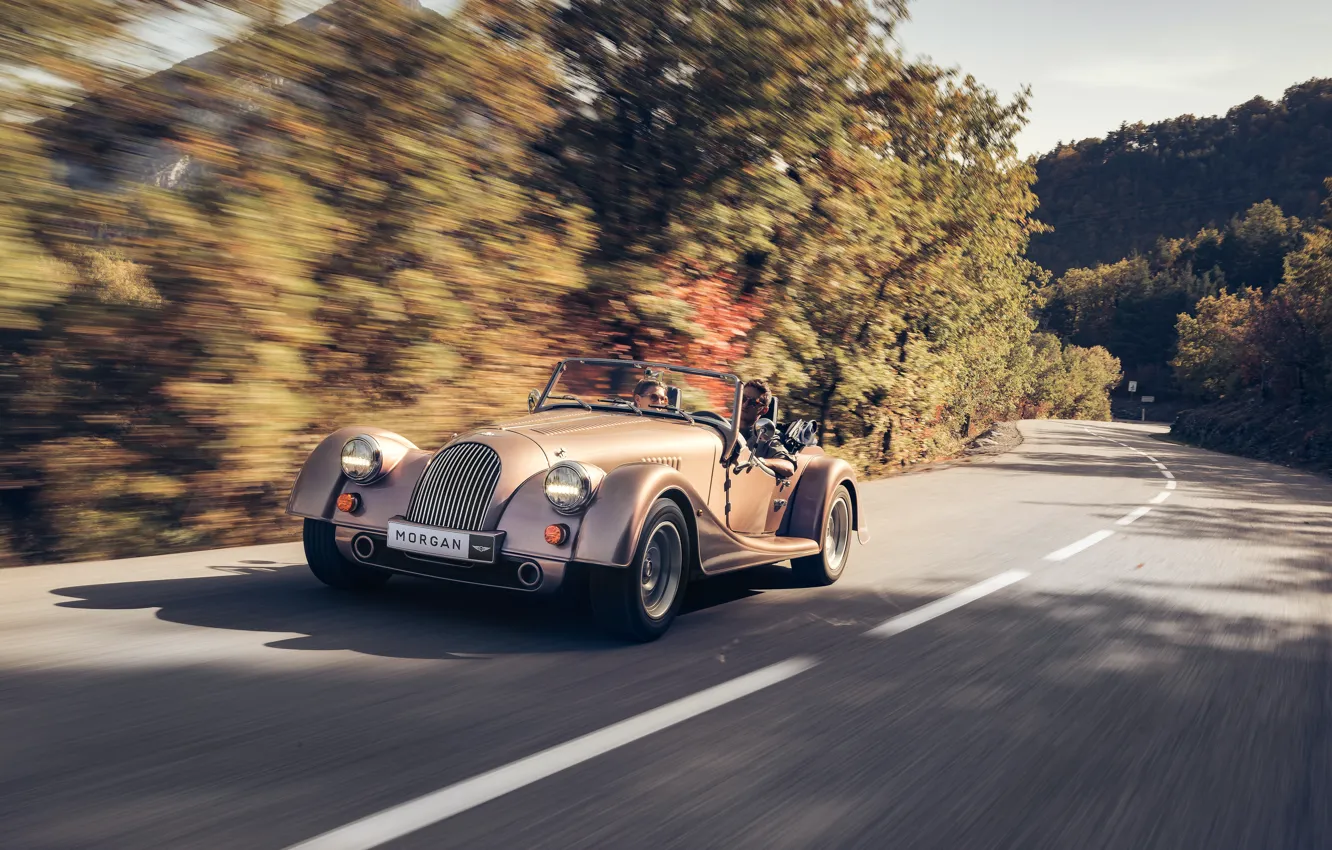 Photo wallpaper road, Morgan, drive, Plus Four, Morgan Plus Four