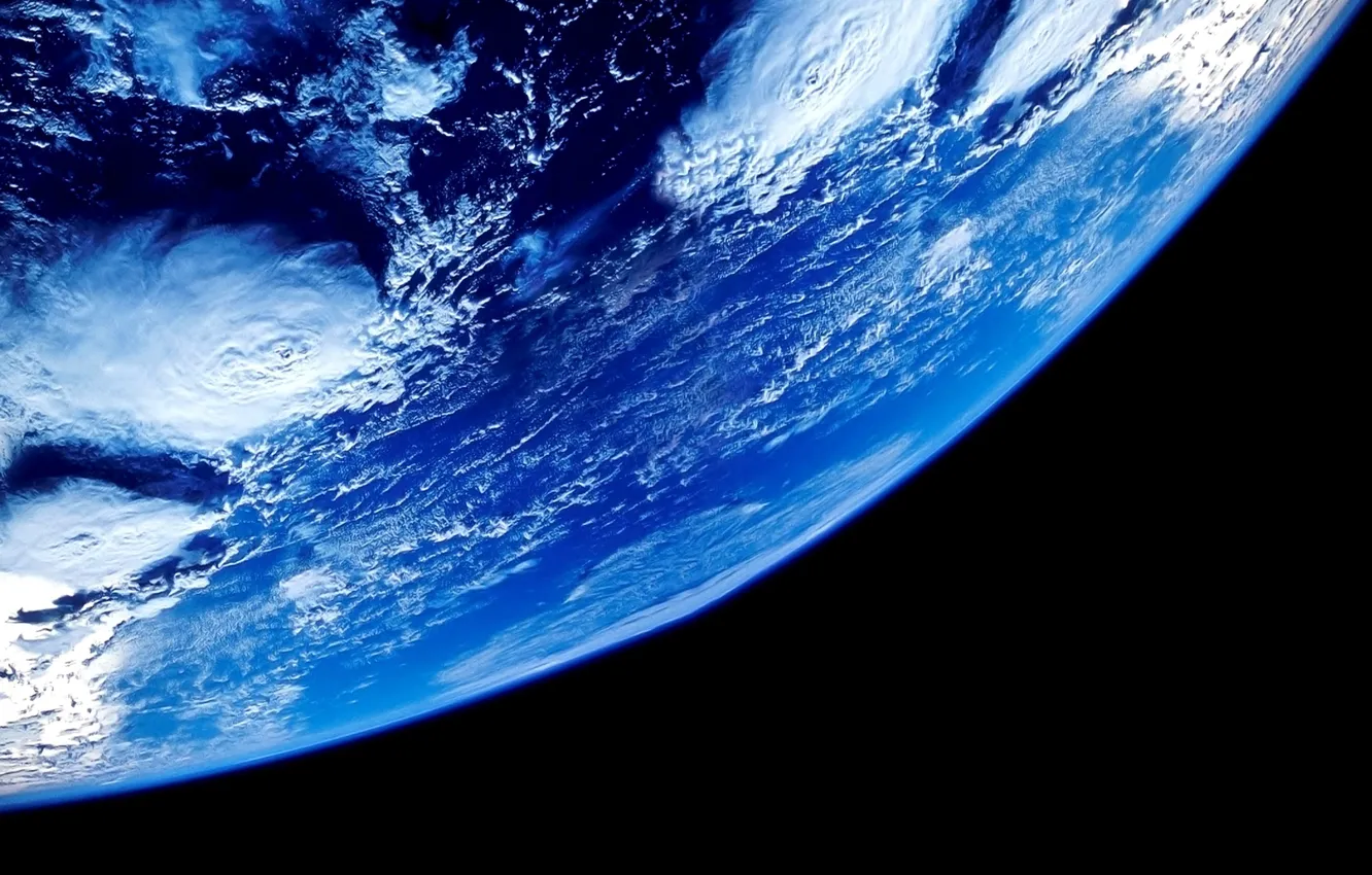 Photo wallpaper black, Earth, blue, planet