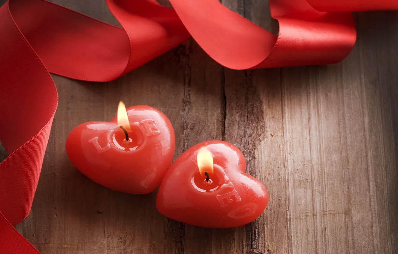 Photo wallpaper love, heart, candles, love, heart, romantic, Valentine's Day
