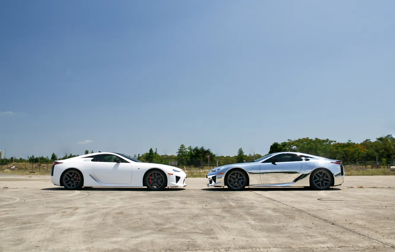 Photo wallpaper white, Lexus, silver, profile, white, Lexus, silvery, face-to-face