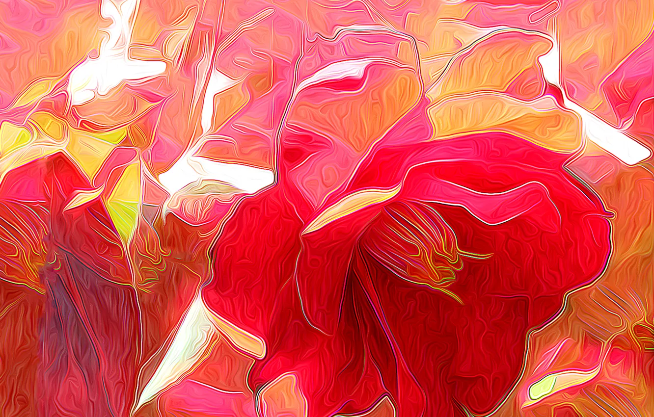 Photo wallpaper flower, nature, rendering, petals