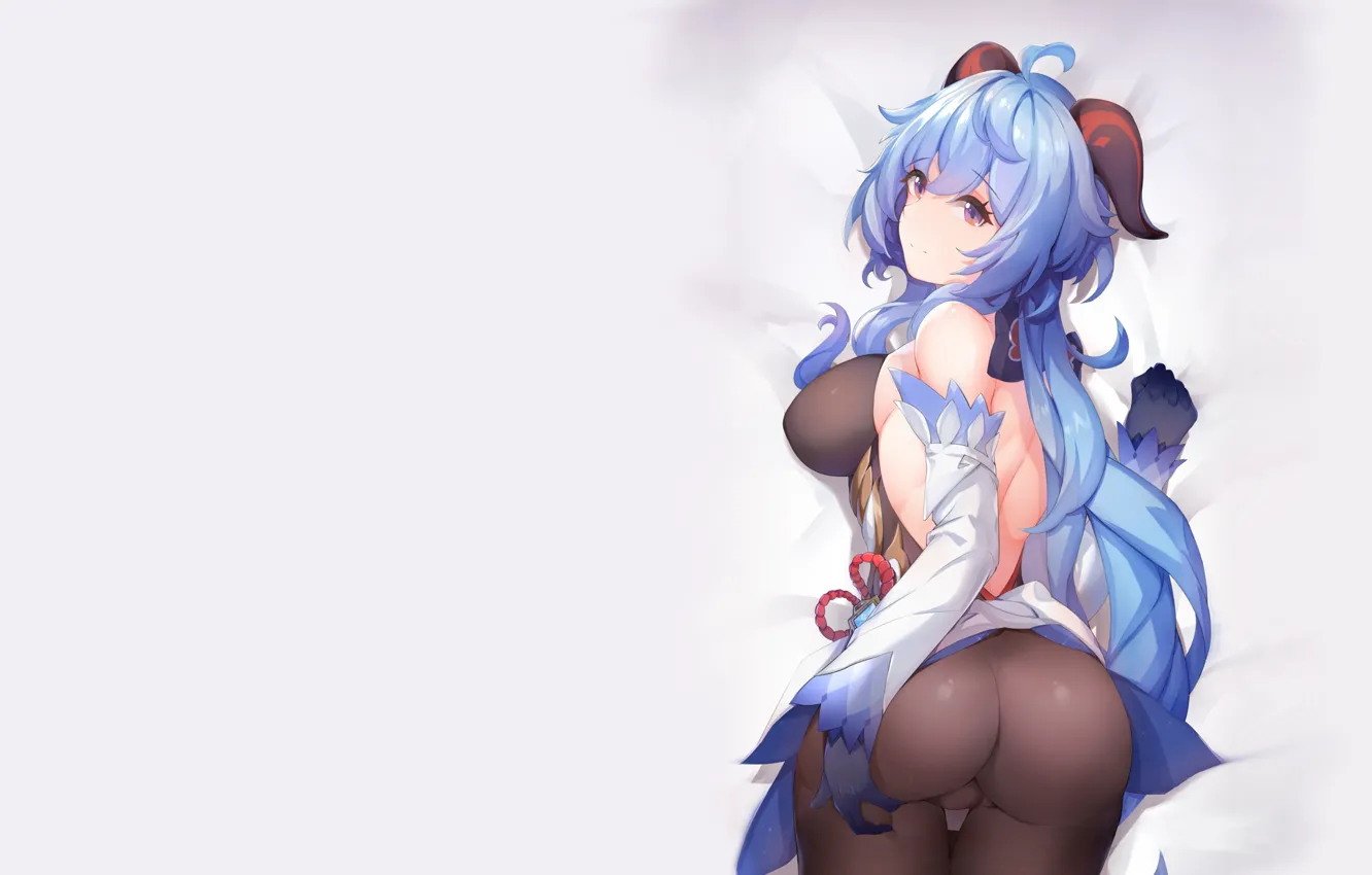 Photo wallpaper girl, sexy, ass, boobs, anime, pretty, bed, butt