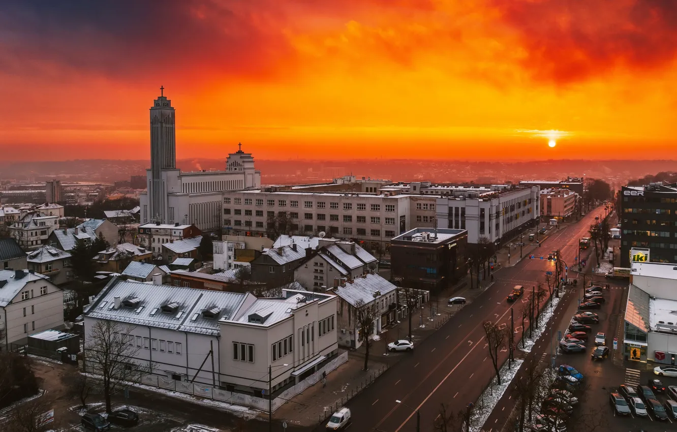 Photo wallpaper Lithuania, Kaunas, winter