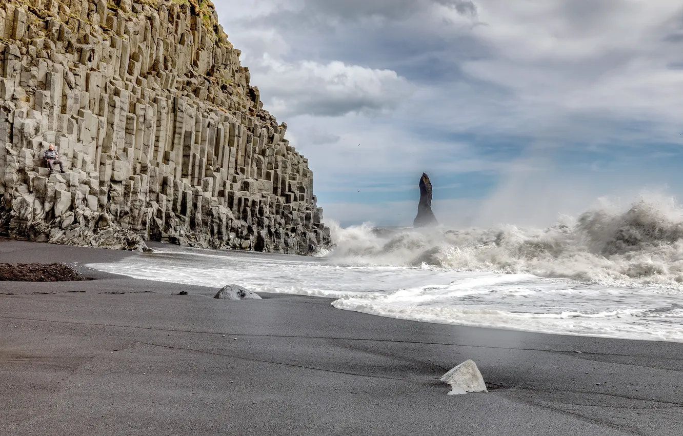 Photo wallpaper sea, wave, shore