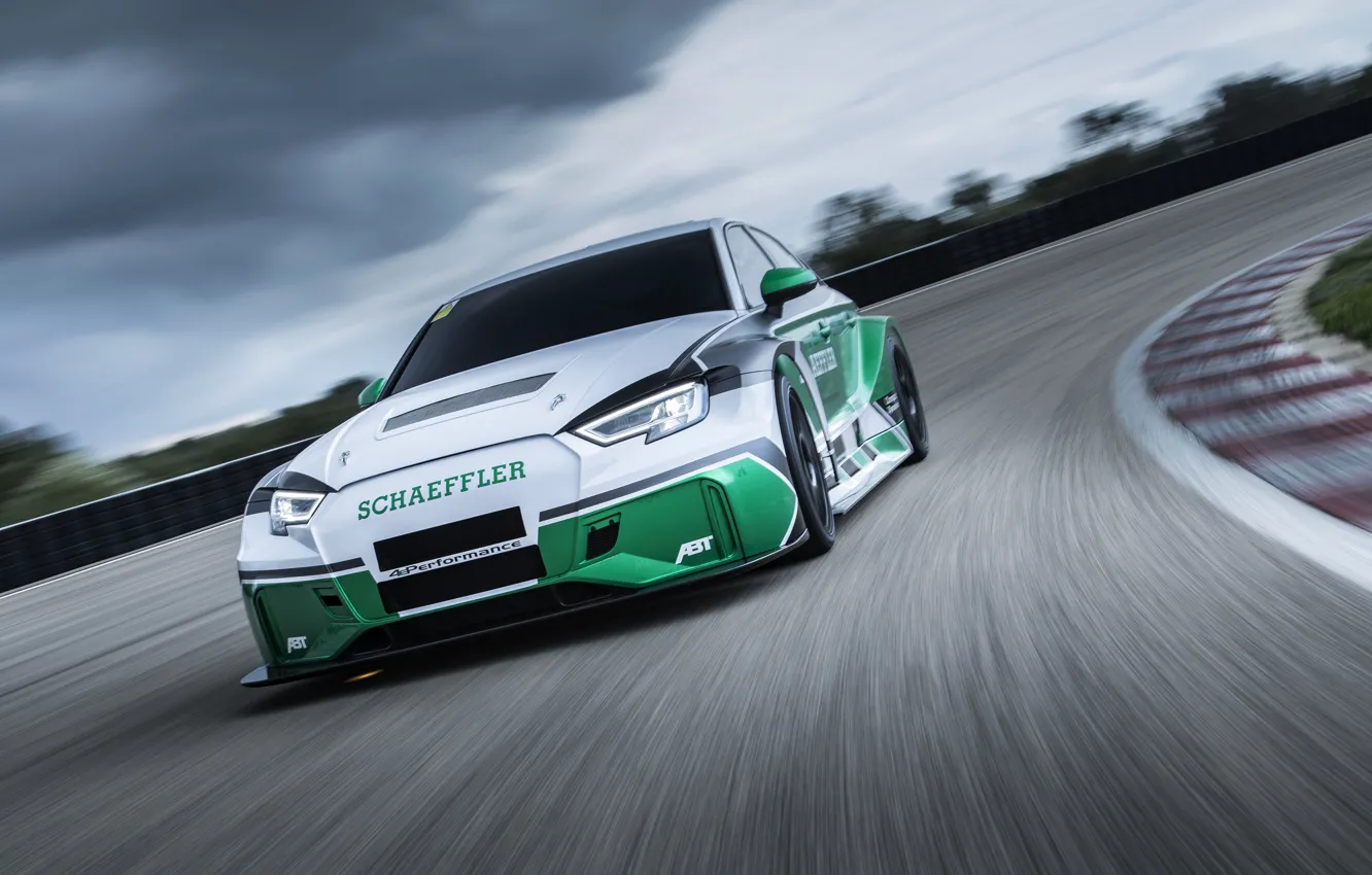 Photo wallpaper Audi, track, turn, RS3, Schaeffler, electric supercar, 1200 HP, 4 e-Performance