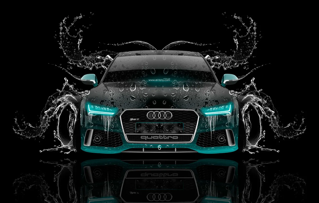 Photo wallpaper Audi, Water, Design, Black, Audi, Neon, Machine, Style