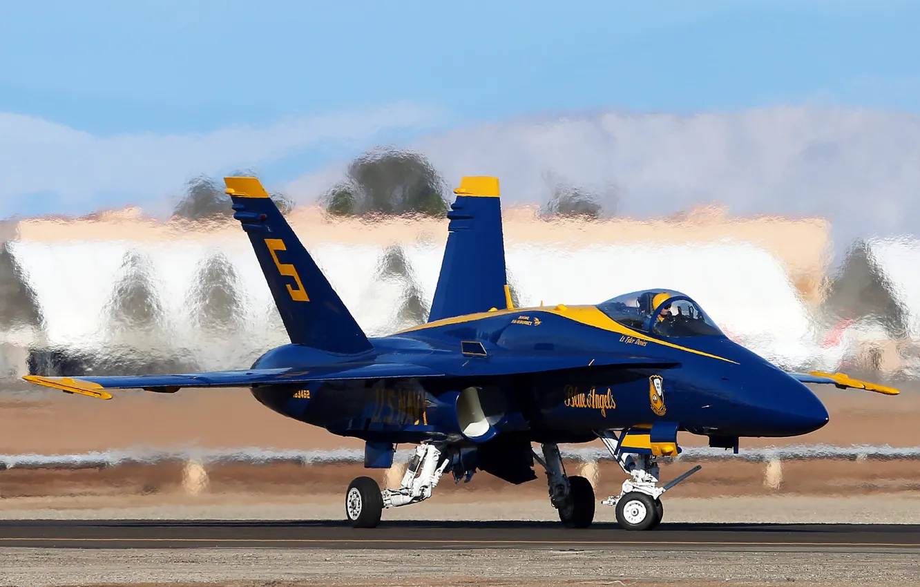 Photo wallpaper Blue Angel, F/A-18, The Blue Angels, aviation group