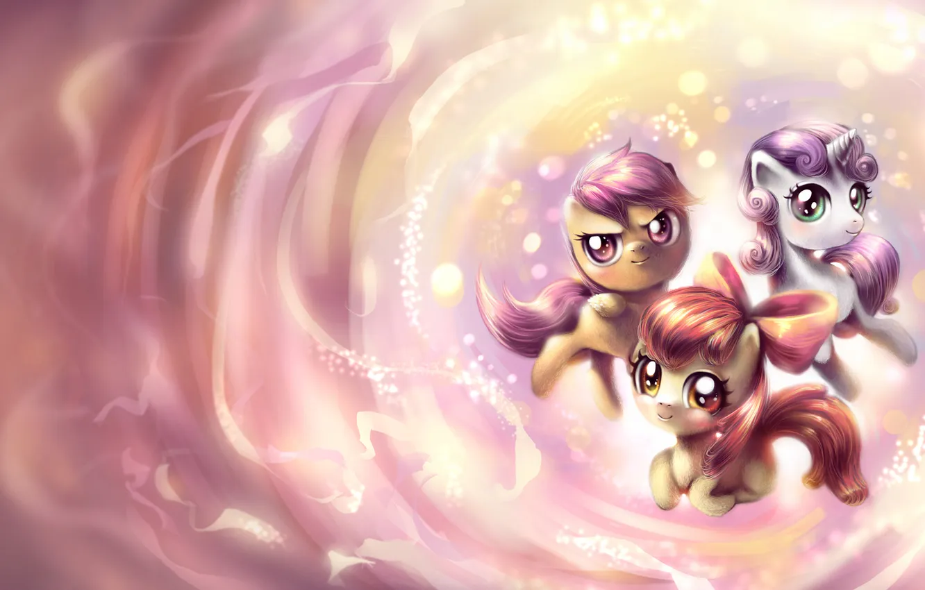 Photo wallpaper abstraction, art, pony, horns, three, My Little Pony
