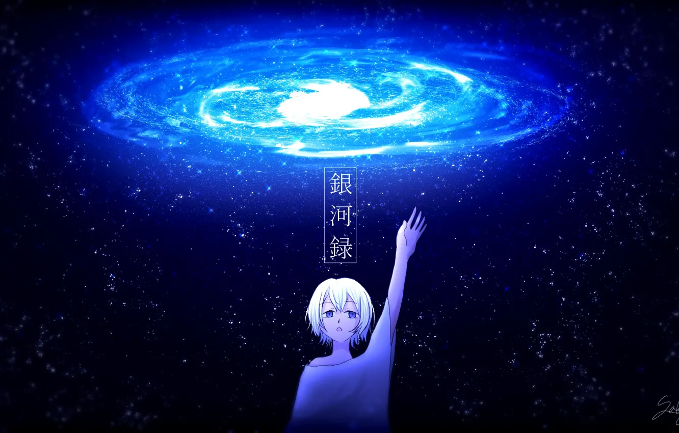 Photo wallpaper girl, space, fiction