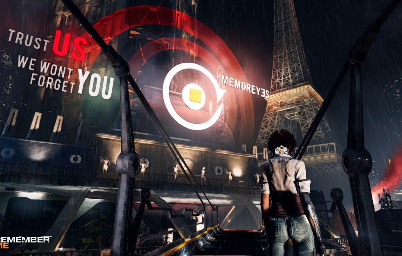 Photo wallpaper Capcom, Adrift, Nylin, remember me, Neo-Paris, The Eiffel Tower, memoreyes, Cyberpunk