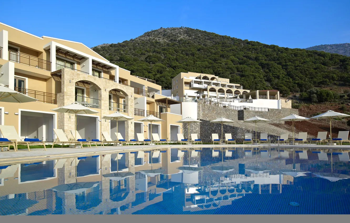 Photo wallpaper pool, Greece, the hotel, the area