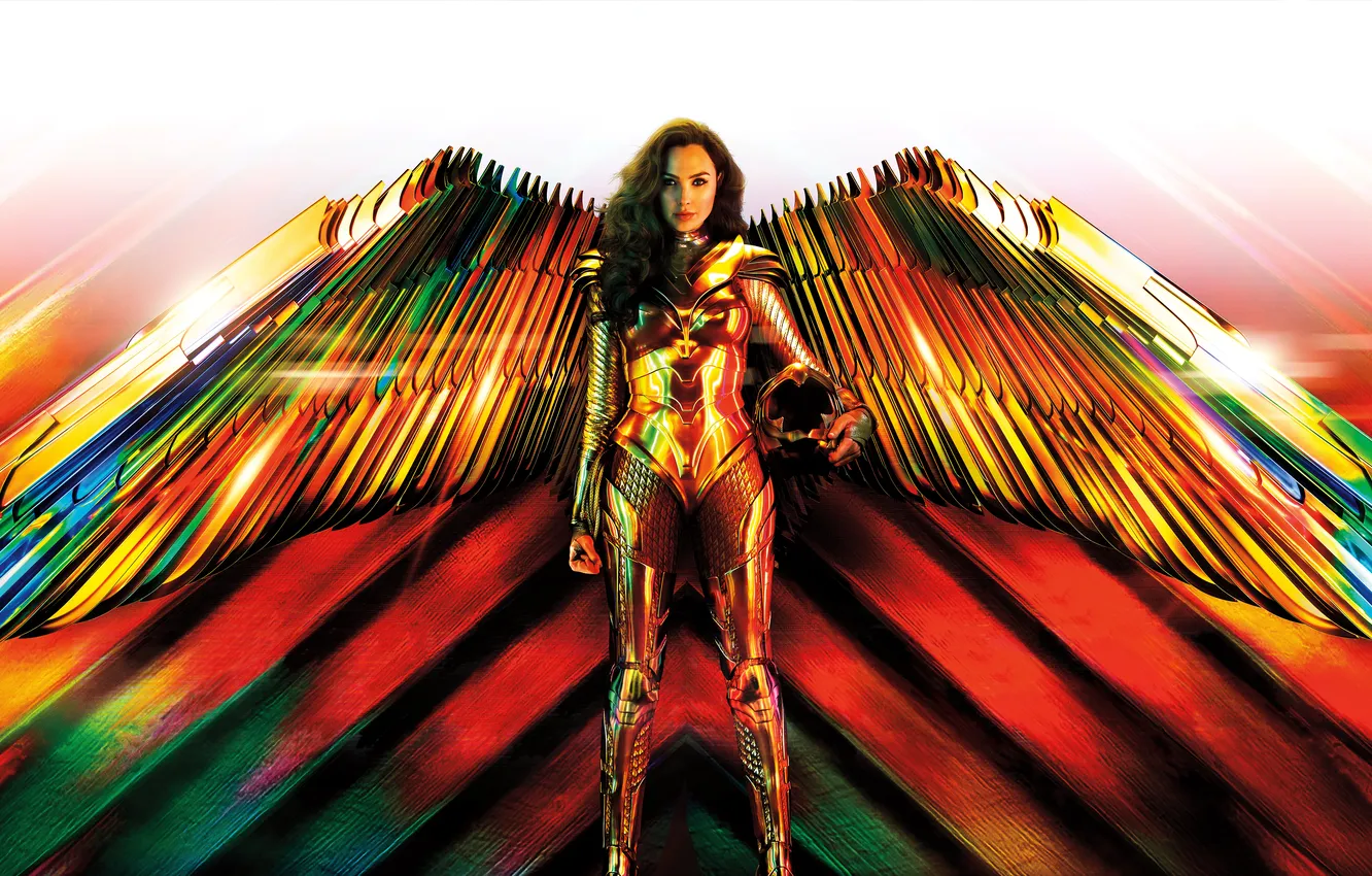 Photo wallpaper background, wings, costume, helmet, Wonder Woman, poster, comic, DC Comics